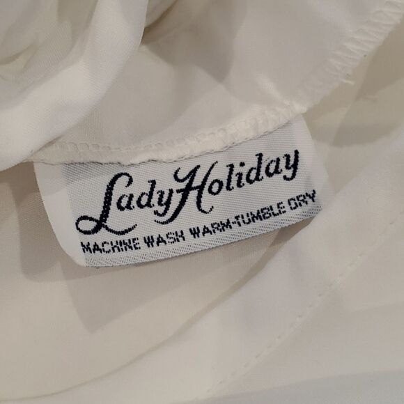 Vintage White Embellished Front Blouse L - Picture 6 of 7